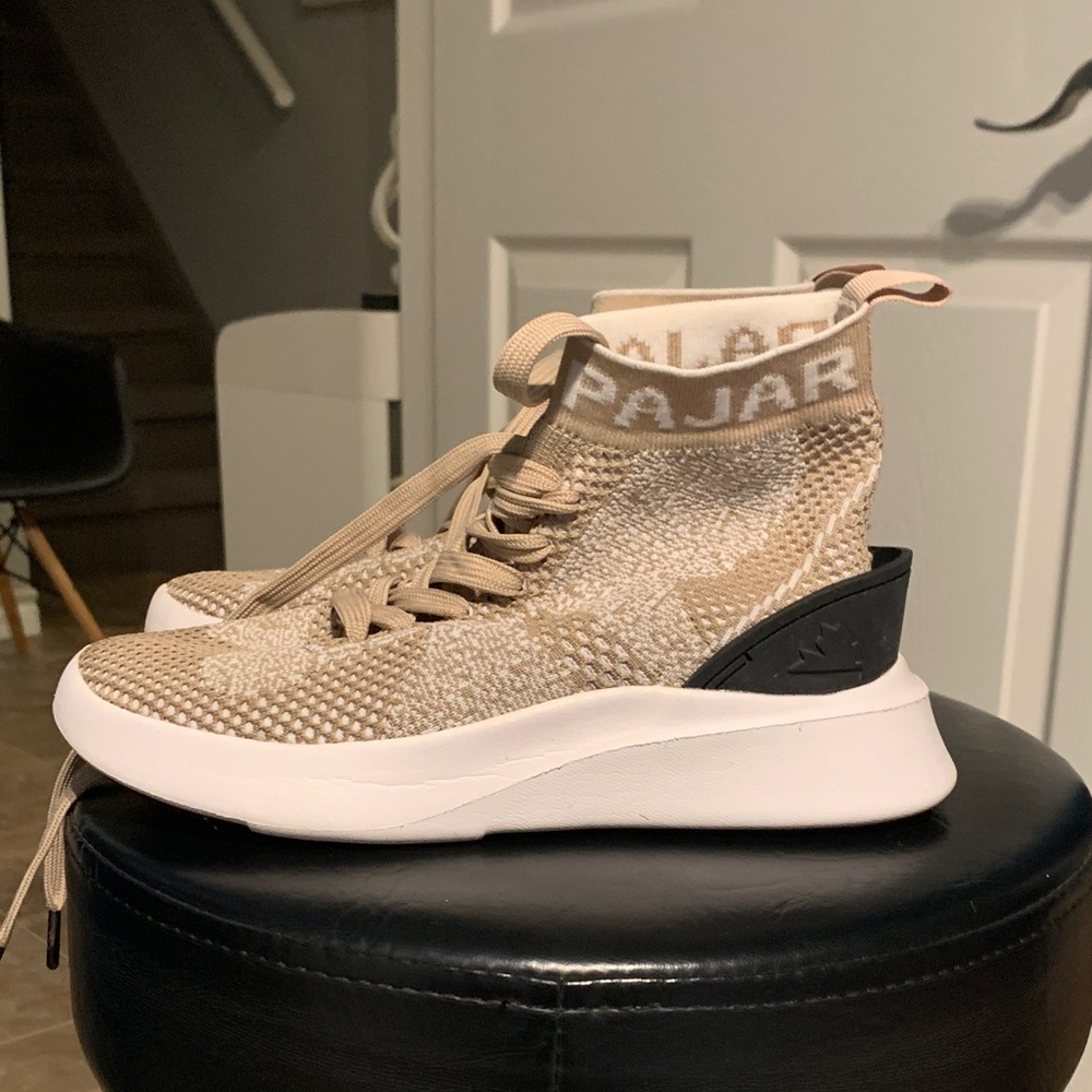 Pajar Women's Beige and Black High-Top Sneakers